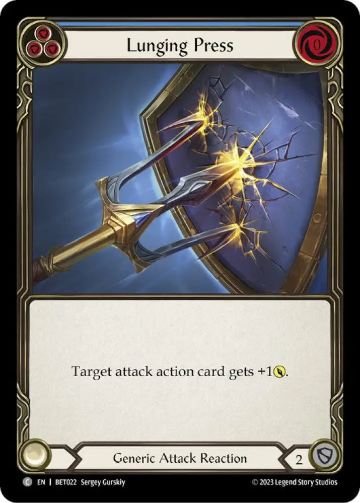 Lunging Press (Blue) [Heavy Hitters] (Betsy Blitz Deck) - Flesh And Blood Single