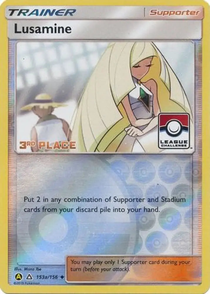 Lusamine (153a/156) (League Challenge Alt Art 3rd Place) [Sun & Moon: Ultra Prism] - Pokemon Single