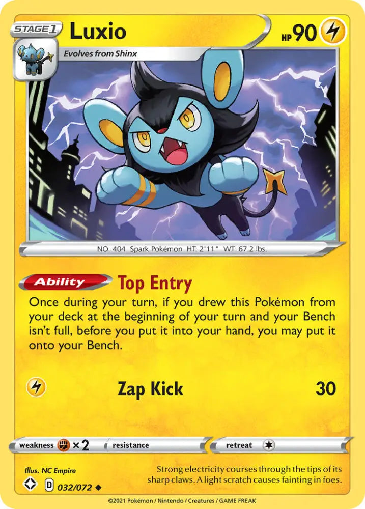 Luxio (032/072) [Sword & Shield: Shining Fates] - Pokemon Single