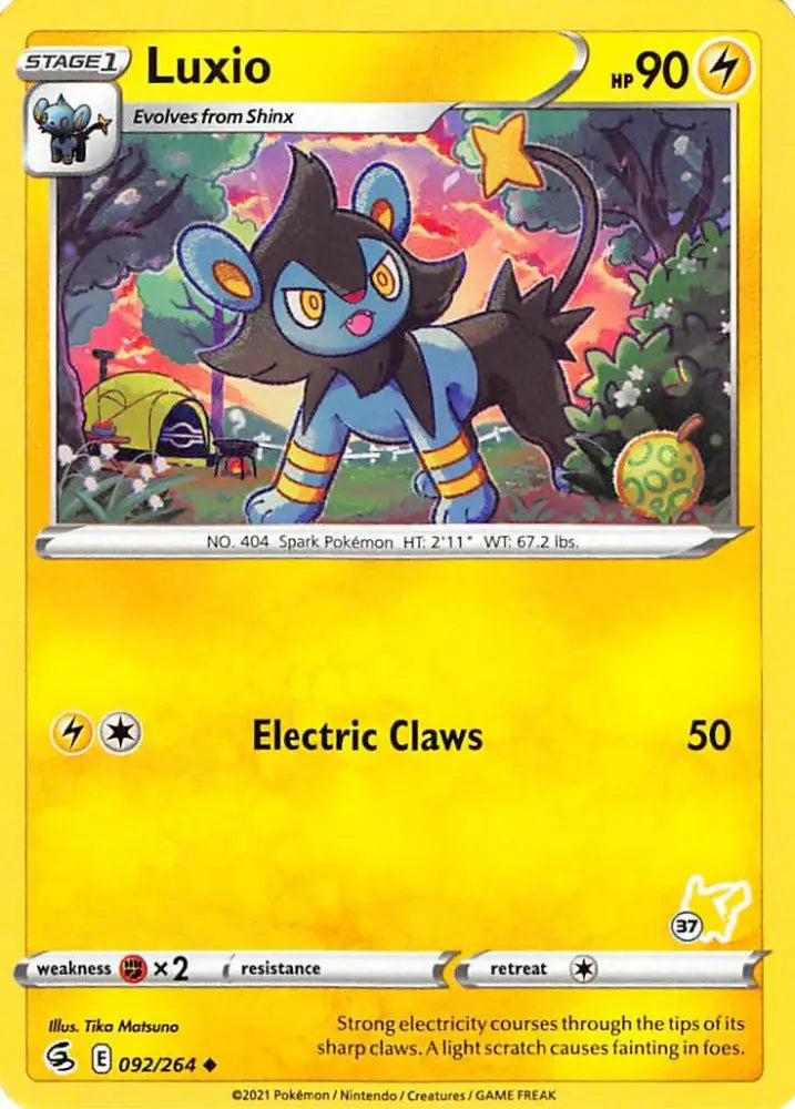 Luxio (092/264) (Pikachu Stamp #37) [Battle Academy 2022] - Pokemon Single
