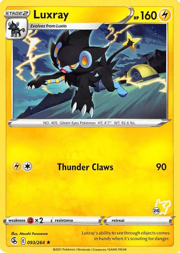 Luxray (093/264) (Pikachu Stamp #28) [Battle Academy 2022] - Pokemon Single