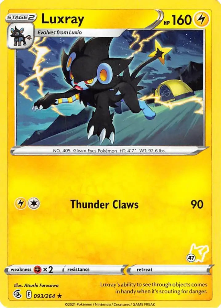 Luxray (093/264) (Pikachu Stamp #47) [Battle Academy 2022] - Pokemon Single