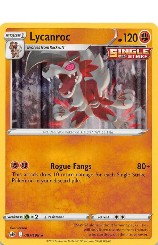 Lycanroc (087/198) [Sword & Shield: Chilling Reign] - Pokemon Single