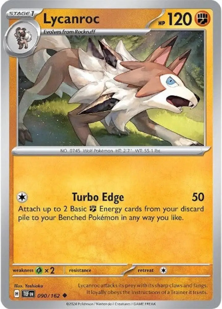Lycanroc (090/162) [Scarlet & Violet: Temporal Forces] - Pokemon Single