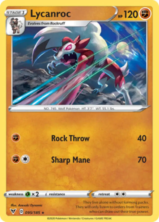 Lycanroc (095/185) [Sword & Shield: Vivid Voltage] - Pokemon Single