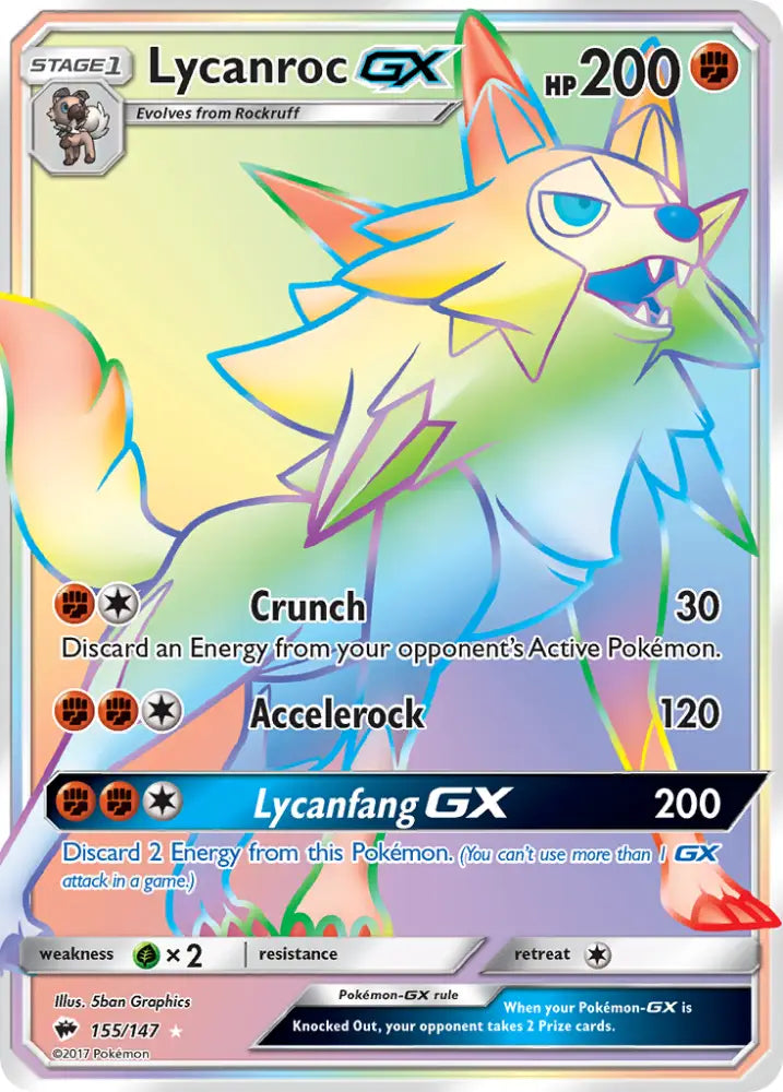 Lycanroc GX (155/147) [Sun & Moon: Burning Shadows] - Pokemon Single
