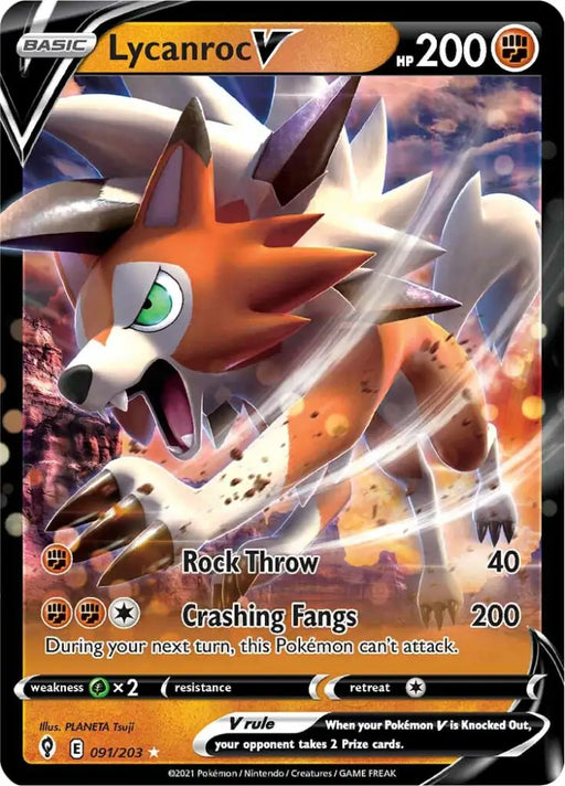 Lycanroc V (091/203) [Sword & Shield: Evolving Skies] - Pokemon Single