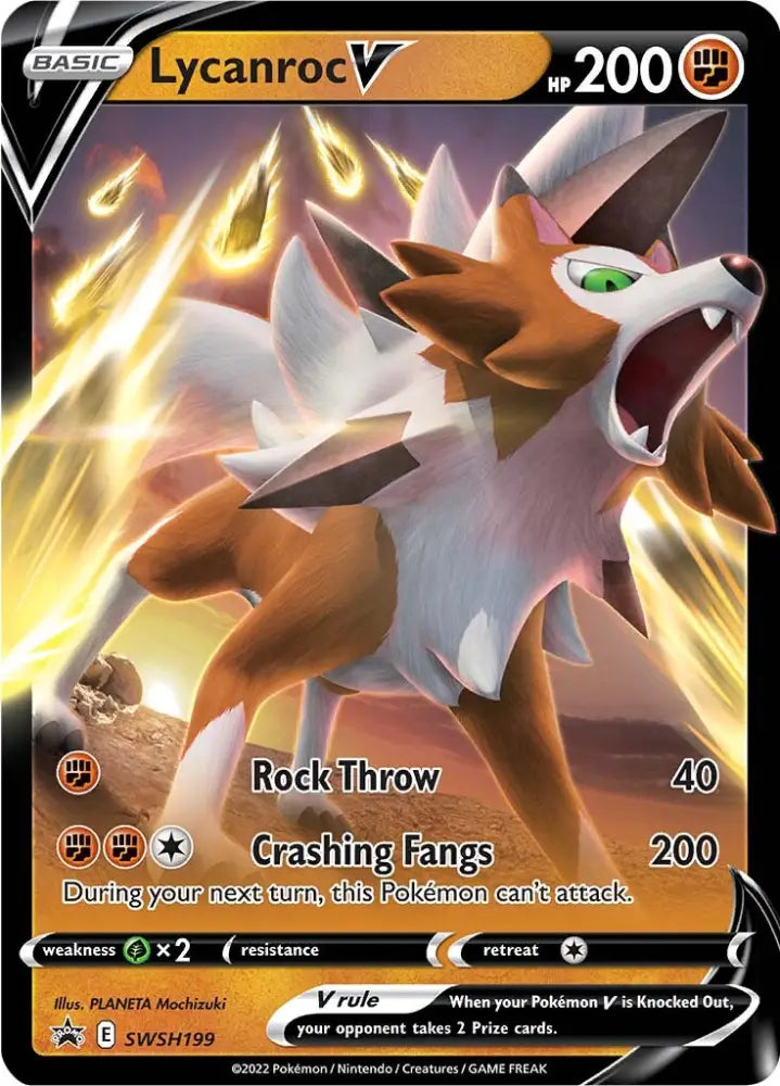 Lycanroc V (SWSH199) [Sword & Shield: Black Star Promos] - Pokemon Single
