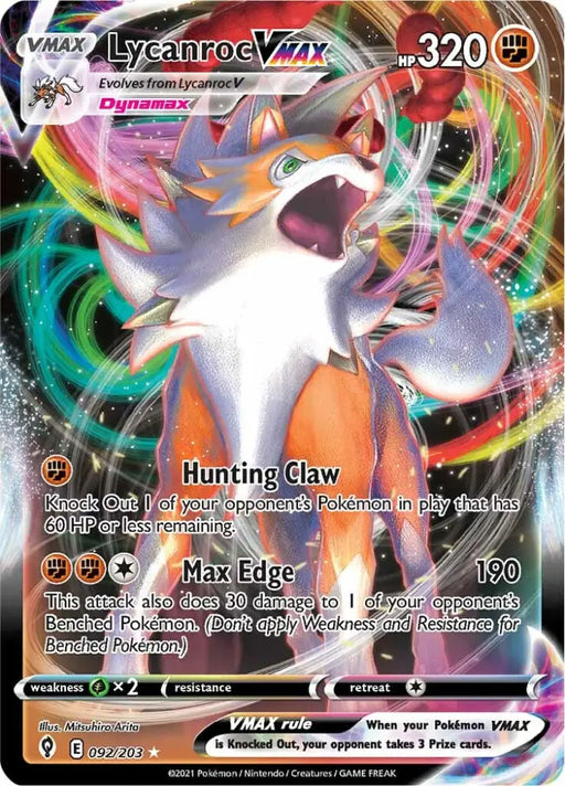 Lycanroc VMAX (092/203) [Sword & Shield: Evolving Skies] - Pokemon Single