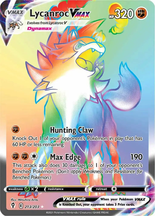 Lycanroc VMAX (213/203) [Sword & Shield: Evolving Skies] - Pokemon Single