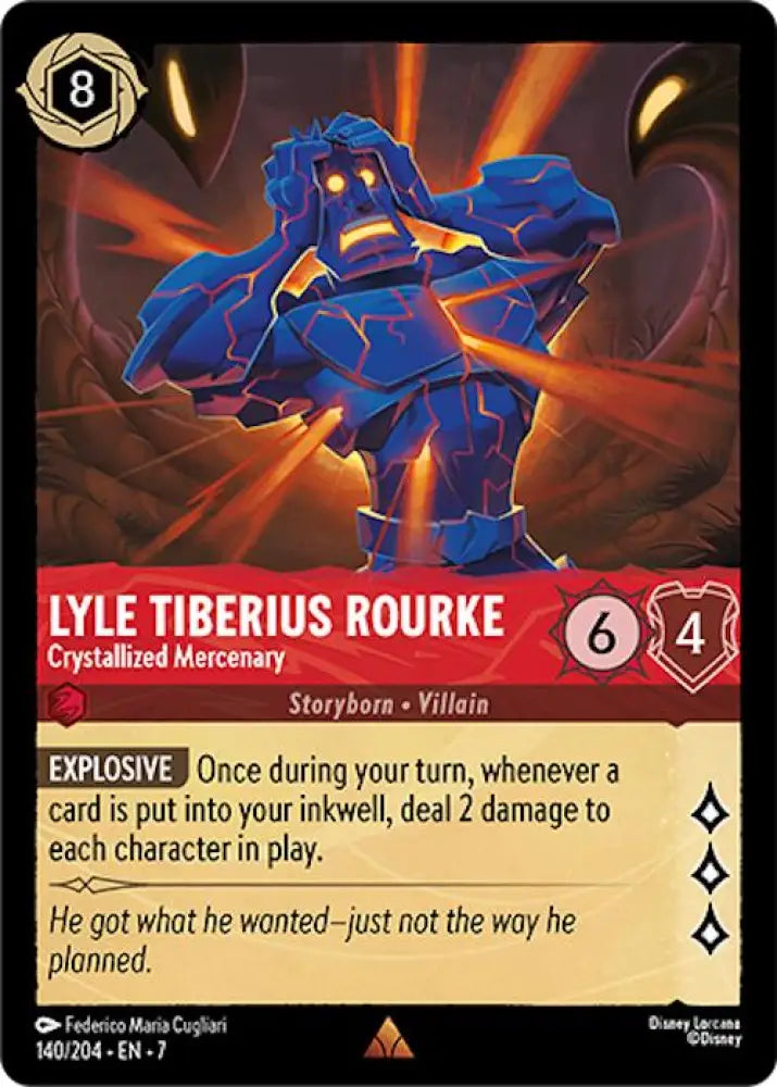 Lyle Tiberius Rourke - Crystallized Mercenary (140/204) [Archazia’s Island] - Lorcana Single