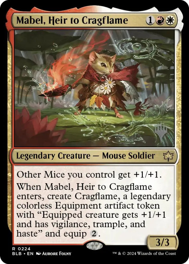 Mabel Heir to Cragflame (Promo Pack) [Bloomburrow Promos] - MTG Single