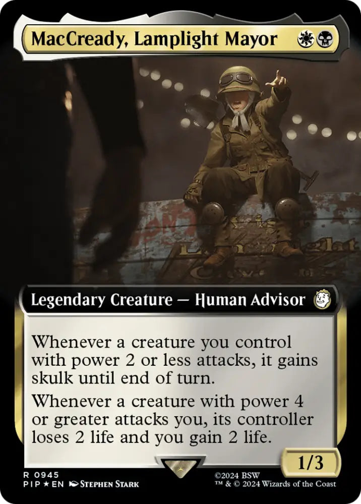 MacCready Lamplight Mayor (Extended Art) (Surge Foil) [Fallout] - MTG Single