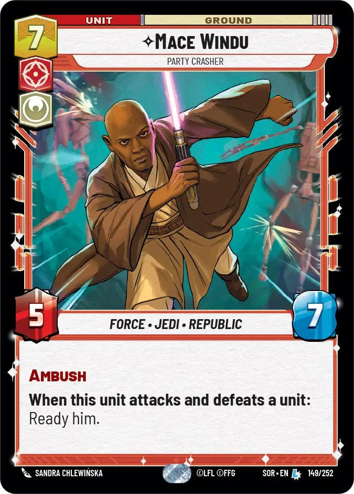 Mace Windu - Party Crasher (149/252) [Spark of Rebellion] - Star Wars: Unlimited Single