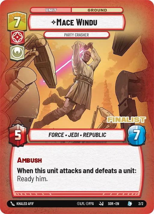 Mace Windu - Party Crasher (2/2) (Finalist) (2/2) [Store Showdown Promos] - Star Wars: Unlimited Single