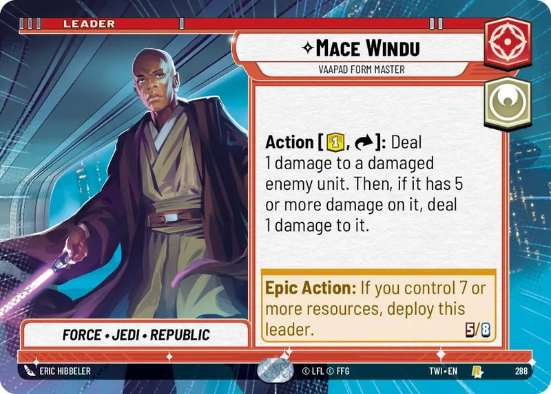 Mace Windu - Vaapad Form Master (Hyperspace) (288) [Twilight of the Republic] - Star Wars: Unlimited Single