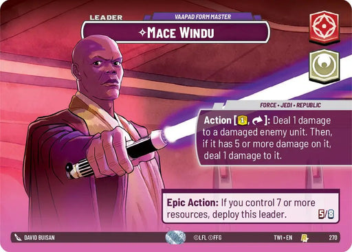 Mace Windu - Vaapad Form Master (Showcase) (270) [Twilight of the Republic] - Star Wars: Unlimited Single