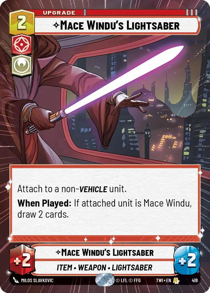 Mace Windu’s Lightsaber (Hyperspace) (419) [Twilight of the Republic] - Star Wars: Unlimited Single
