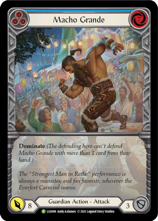 Macho Grande (Blue) [LGS089] (Promo) Rainbow Foil - Flesh And Blood Single