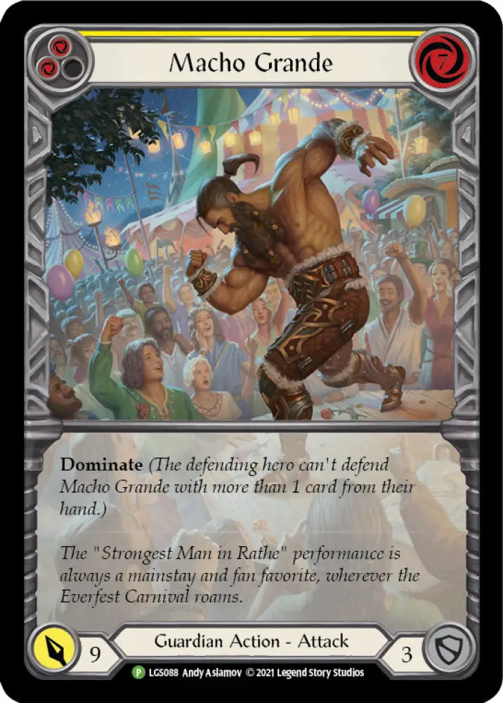 Macho Grande (Yellow) [LGS088] (Promo) Rainbow Foil - Flesh And Blood Single