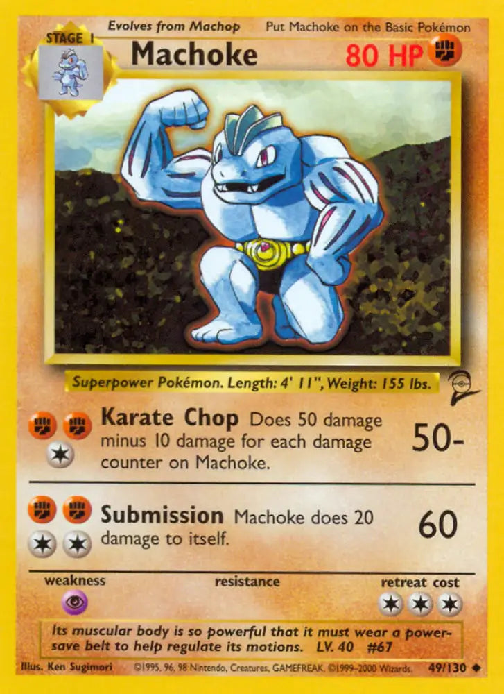 Machoke (49/130) [Base Set 2] - Pokemon Single