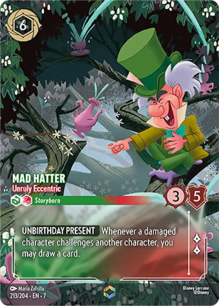 Mad Hatter - Unruly Eccentric (Enchanted) (213/204) [Archazia’s Island] - Lorcana Single