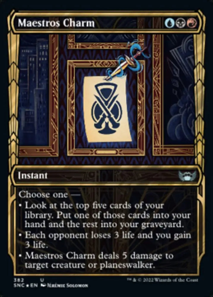 Maestros Charm (Showcase Golden Age Gilded Foil) [Streets of New Capenna] - MTG Single