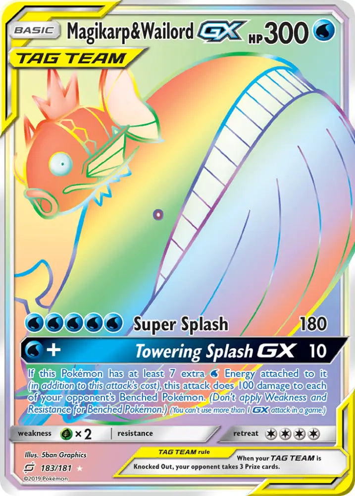 Magikarp & Wailord GX (183/181) [Sun & Moon: Team Up] - Pokemon Single
