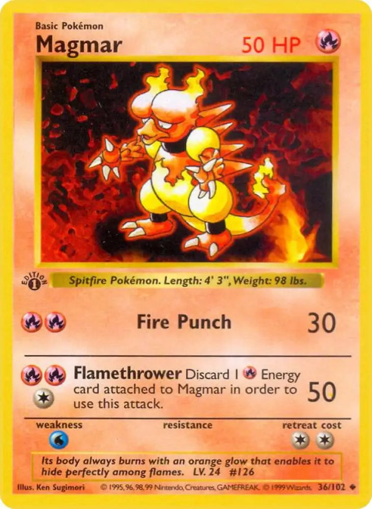 Magmar (036/102) [Base Set Shadowless (1st Edition)]