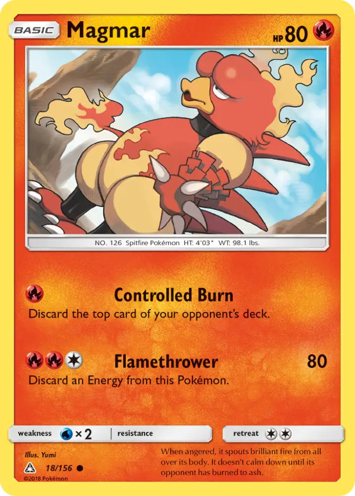 Magmar (18/156) [Sun & Moon: Ultra Prism] - Pokemon Single