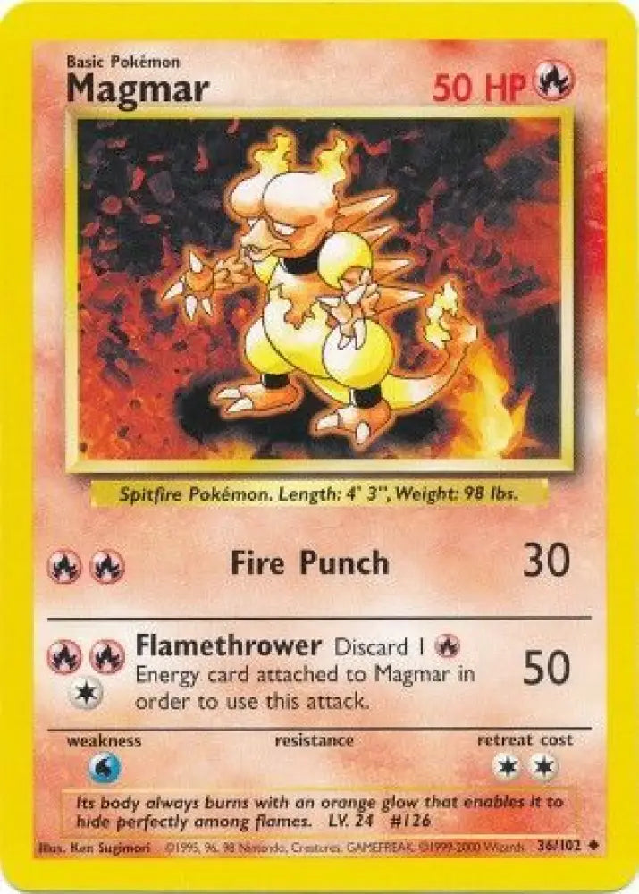 Magmar (36/102) [Base Set Unlimited] - Pokemon Single