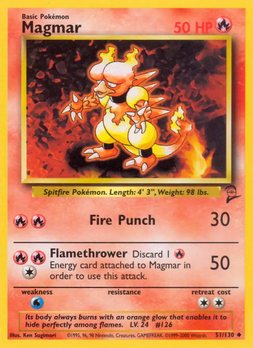 Magmar (51/130) [Base Set 2] - Pokemon Single