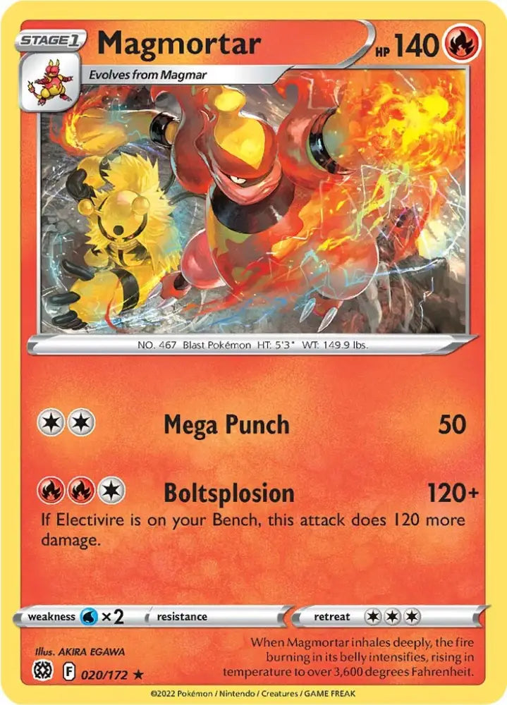 Magmortar (020/172) [Sword & Shield: Brilliant Stars] - Pokemon Single