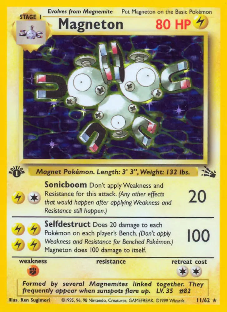 Magneton (11/62) [Fossil 1st Edition] - Pokemon Single