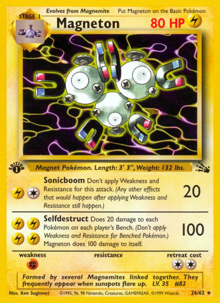 Magneton (26/62) [Fossil 1st Edition] - Pokemon Single