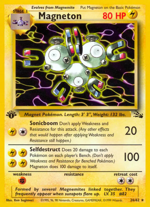 Magneton (26/62) [Fossil 1st Edition] - Pokemon Single