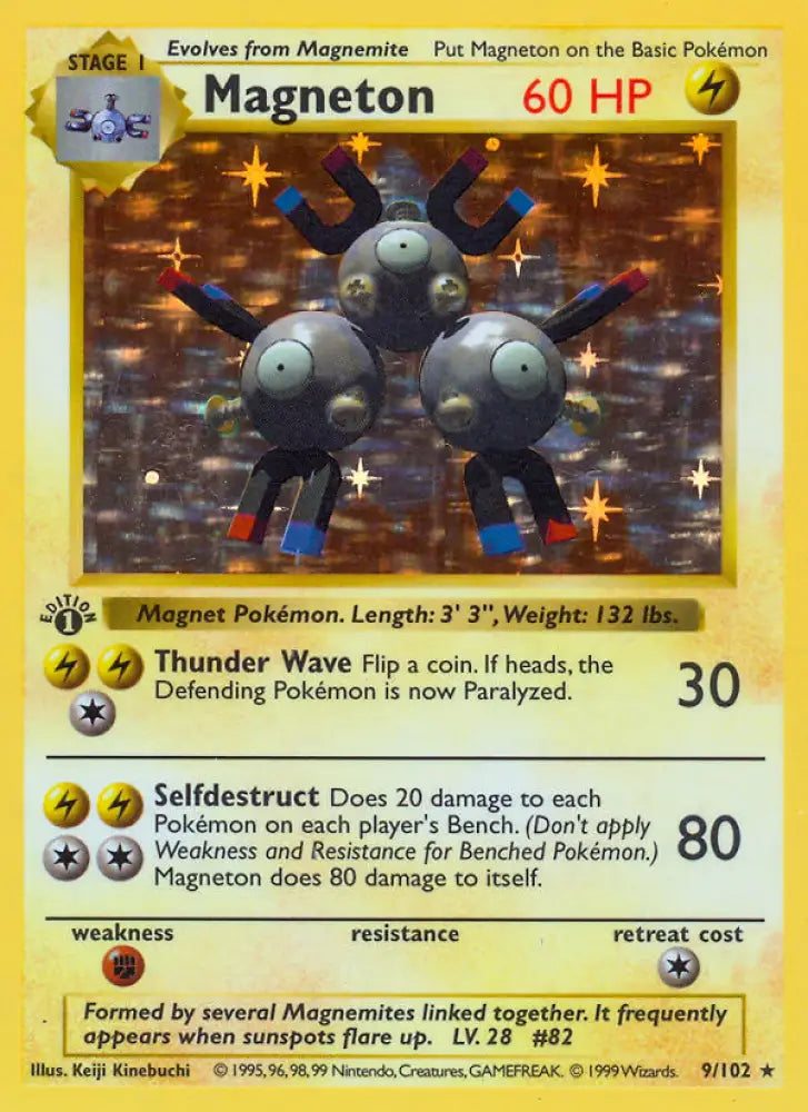 Magneton (9/102) (Shadowless) [Base Set 1st Edition] - Pokemon Single