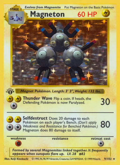 Magneton (9/102) (Shadowless) [Base Set 1st Edition] - Pokemon Single