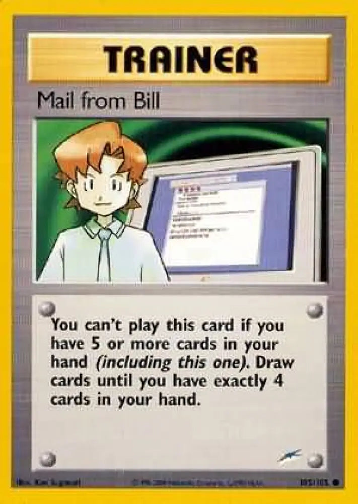 Mail from Bill (105/105) [Neo Destiny Unlimited] - Pokemon Single
