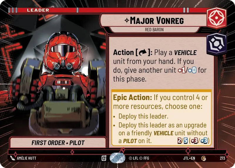 Major Vonreg - Red Baron (Hyperspace) (273) [Jump to Lightspeed] - Star Wars: Unlimited Single