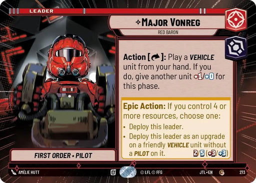 Major Vonreg - Red Baron (Hyperspace) (273) [Jump to Lightspeed] - Star Wars: Unlimited Single