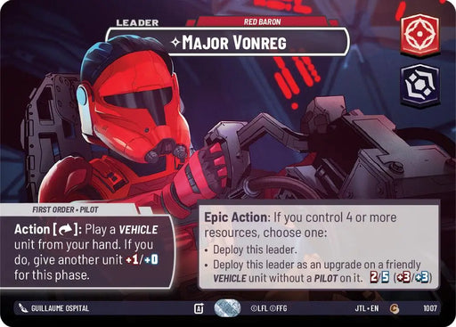 Major Vonreg - Red Baron (Showcase) (1007) [Jump to Lightspeed] - Star Wars: Unlimited Single