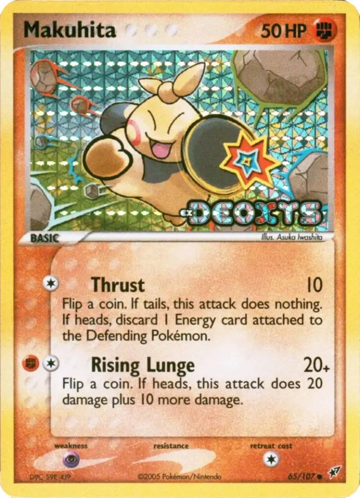 Makuhita (65/107) (Stamped) [EX: Deoxys] - Pokemon Single
