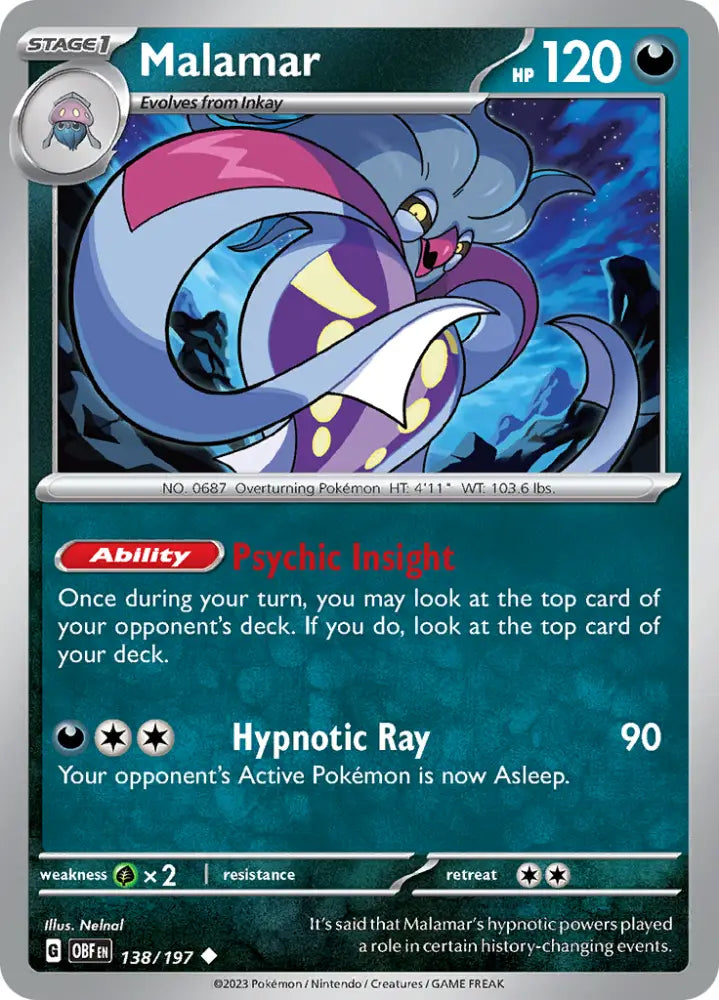 Malamar (138/197) [Scarlet & Violet: Obsidian Flames] - Pokemon Single