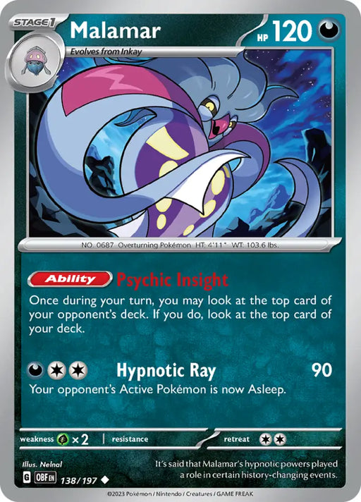 Malamar (138/197) [Scarlet & Violet: Obsidian Flames] - Pokemon Single