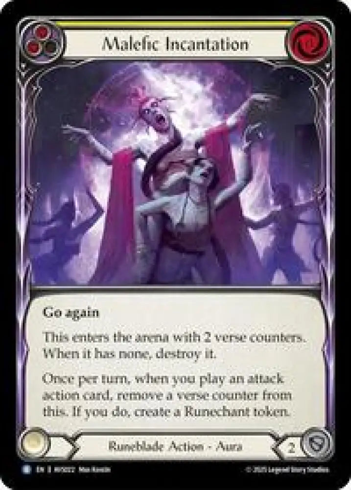 Malefic Incantation (Yellow) (AVS022) [Armory Deck: Legends Viserai]