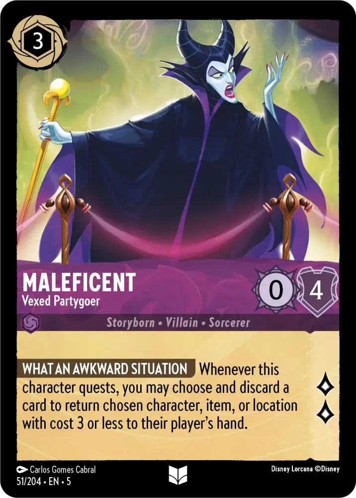 Maleficent - Vexed Partygoer (51/204) [Shimmering Skies] - Lorcana Single