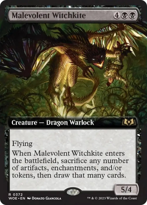 Malevolent Witchkite (Extended Art) [Wilds of Eldraine] - MTG Single