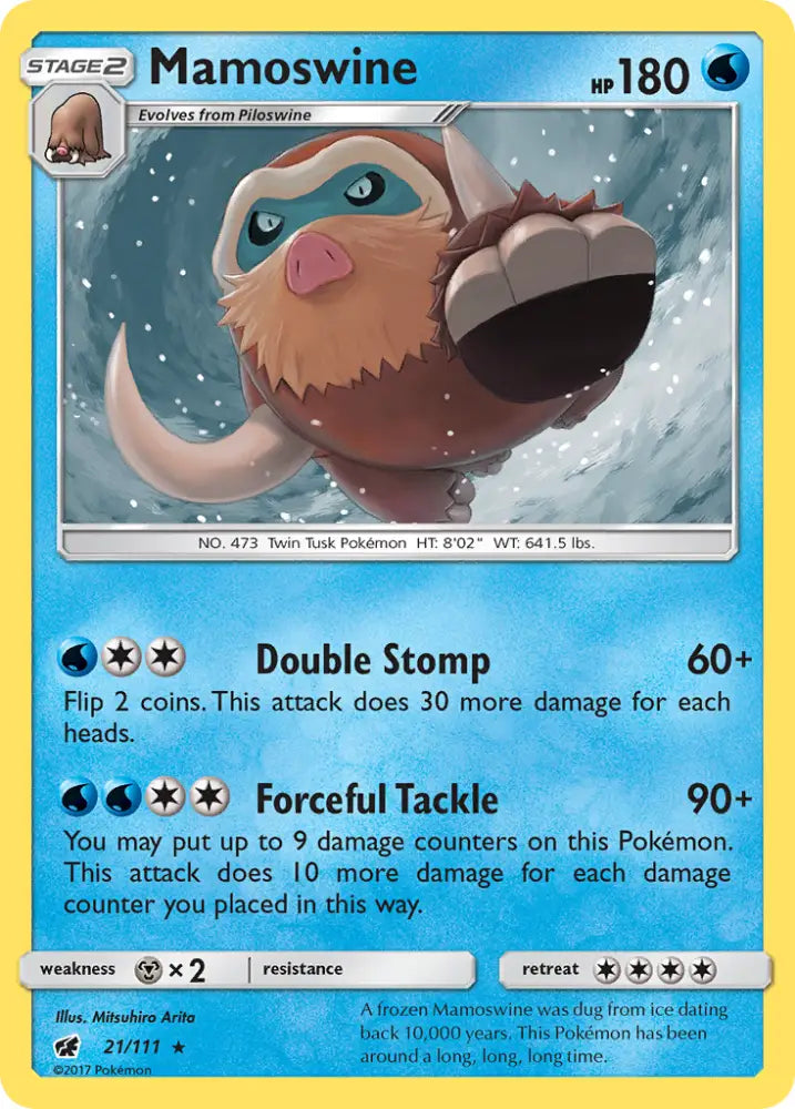 Mamoswine (21/111) [Sun & Moon: Crimson Invasion] - Pokemon Single