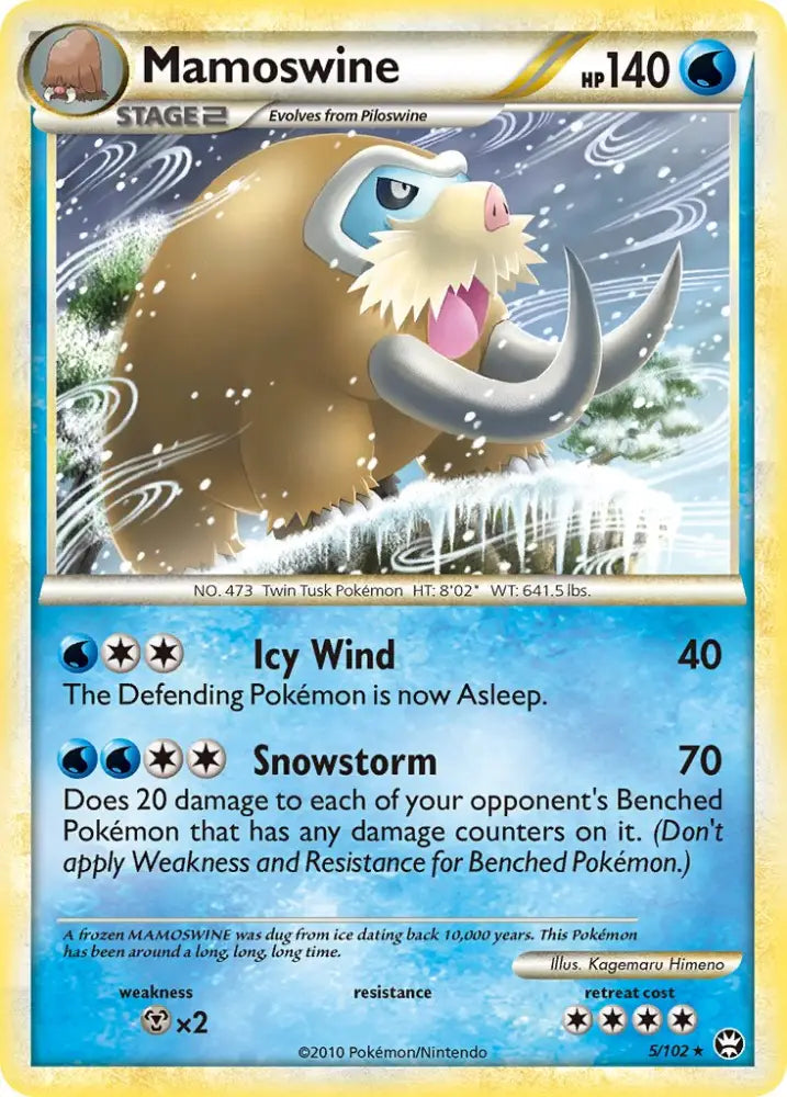 Mamoswine (5/102) (Cracked Ice Holo) (Theme Deck Exclusive) [HeartGold & SoulSilver: Triumphant] - Pokemon Single
